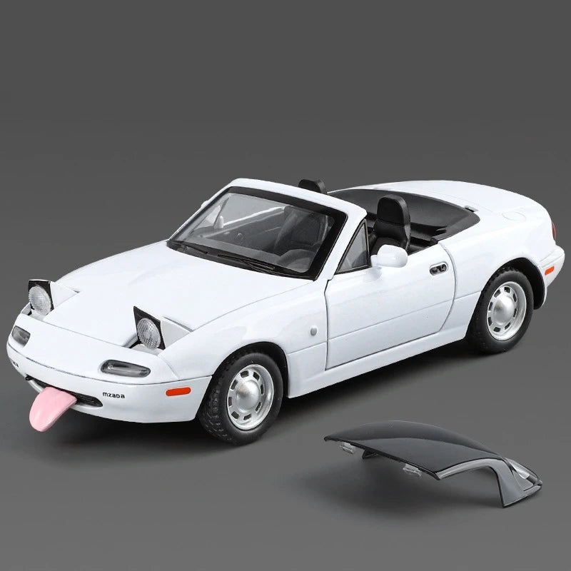 1/24 Mazda Miata MX5 Roadster Toy Car Model Diecast Alloy Metal Miniature Vehicle Model Sound & Light Collection Gift For Boy