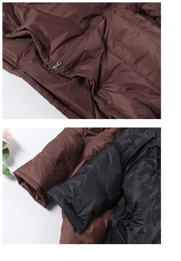 New Winter Jacket Women Parkas Hooded Coat Korean Drawstring Zipper Loose Coat Pockets Thicken Warm Casual Coats Trend A49