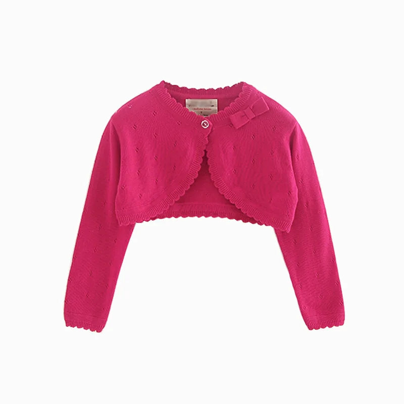 0 to 8 Years White Girls Cardigans Sweater Jacket Kids Girls Coat Outcoat Shawl Girls Clothing