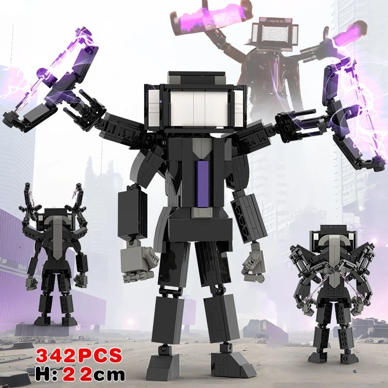 New Skibidi Toilete Building Block Titan Clock Man 2.0 TVman Speakerman Drill Man Bricks Model Toys for Kid Birthday Easter Gift