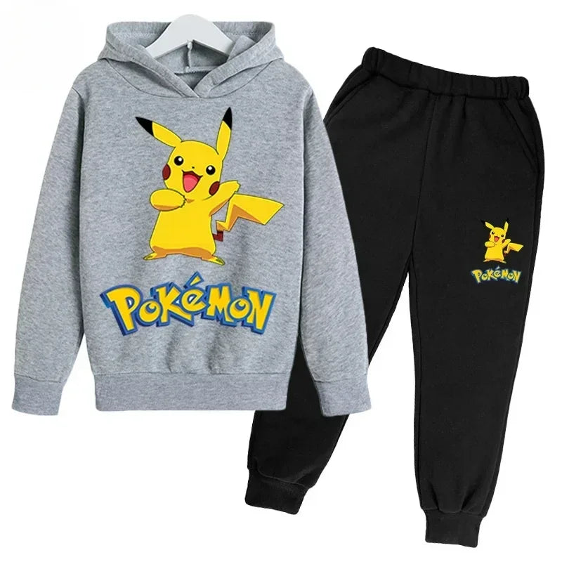 New Brand Cartoon Printed Sport Sweatshirt+Pants 2pcs Set Spring Autumn Kids Boy Girl Clothing Casual Hoodie Teen Sportsuit