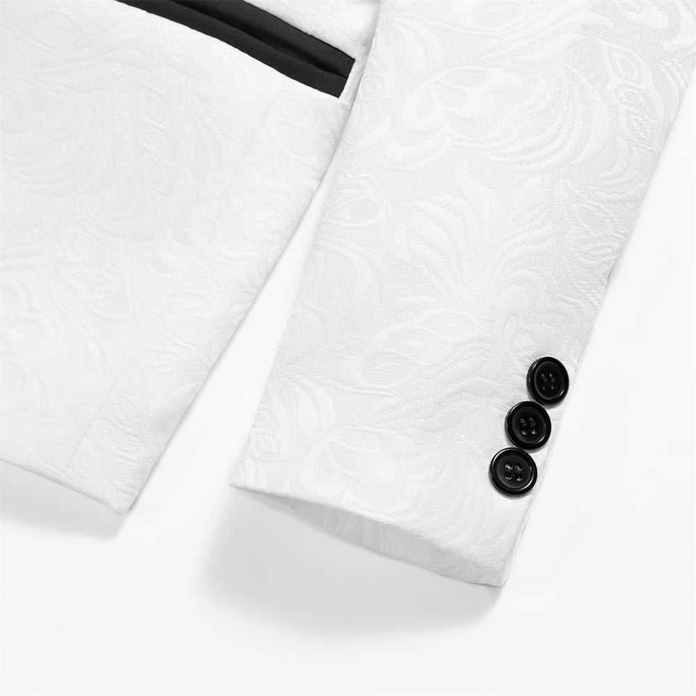 Jacquard Suit for Kids 3-14 Yrs, Wedding Suit for Boys, Pasilsey 4-Pieces Suit Set Children Communion Tuxedo Formal Suits