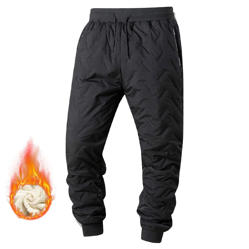Winter Sweatwear Men's Plush Thick Fleece Sweatpant Lambswool Thermal Trousers Casual Pants Waterproof Windproof Warm Pants