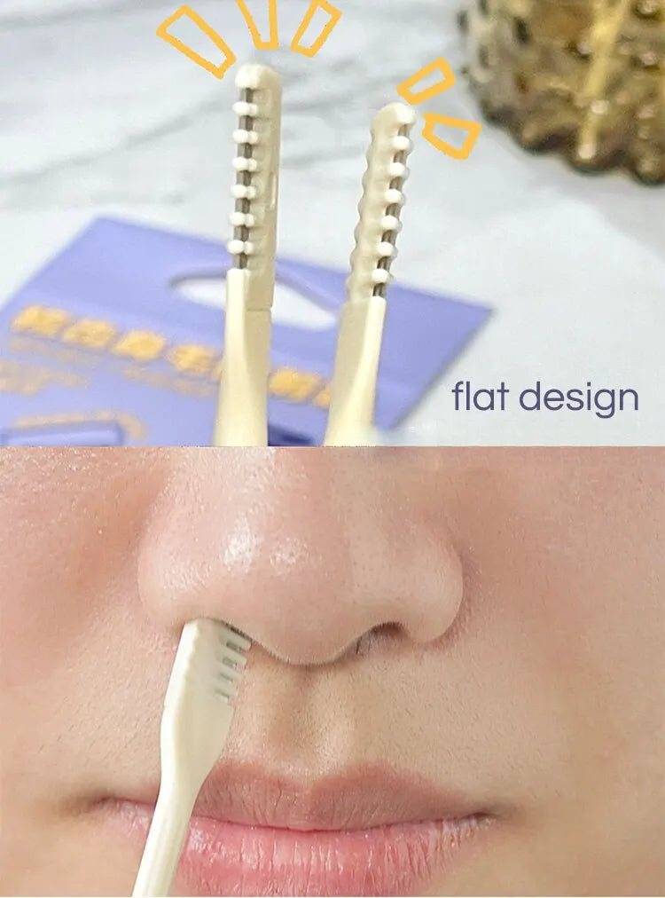 GECOMO Comb Nose Hair Trimmer Nose Hair Scraper Clean Nose Hair Trimmer Shaving Scissors Two Packs