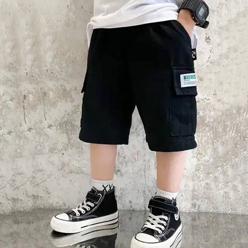 Kids Summer Cargo Pants Shorts For 2-12T Child Elastic Trouser Boy Summer Pants Teen Loose Pants Boys Shorts Sweatpants 남아 여름 바지