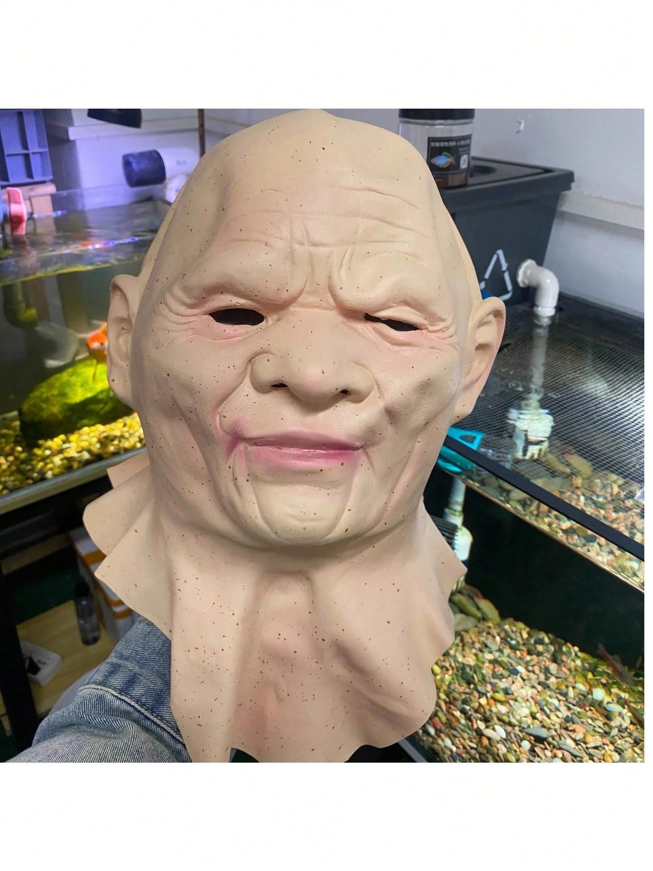 Old man, old man, face wig, old man mask, young man's headgear, handsome man's mask