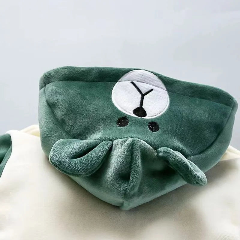 Boys Girls Padded Sets New Autumn Winter Children's Suits Kids Hooded Jackets+Pants 3Pcs Outfits Baby Spring Cartoon Clothing