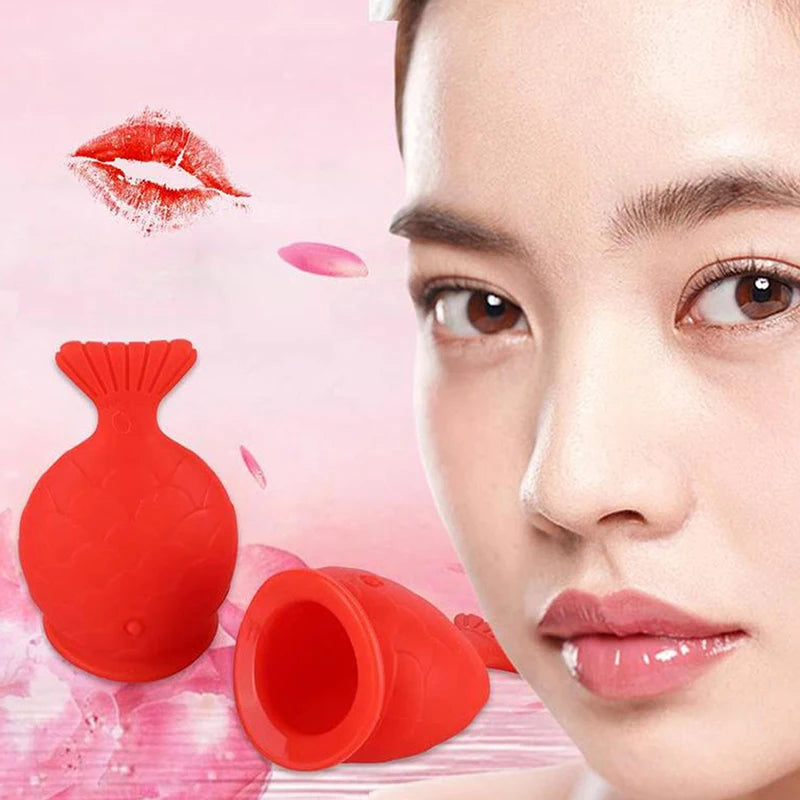 Women Sexy Silicone Full Lip Plumper Lips Soft Silicone Pout Tools Mouth Fish Natural Plump Shape Tool Lip Plumper Lips Care