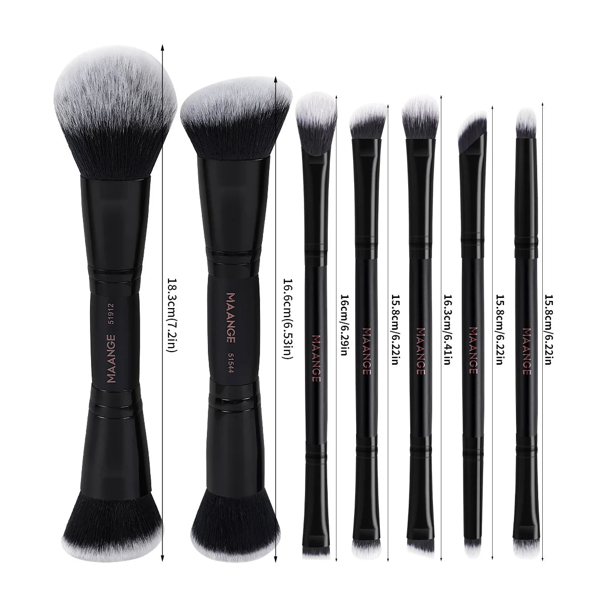 MAANGE 7pcs Double Head Makeup Brushes Dense Foundation Concealer Liquid Cream Blending Detail Eyeshadow Brushes Beauty Tools