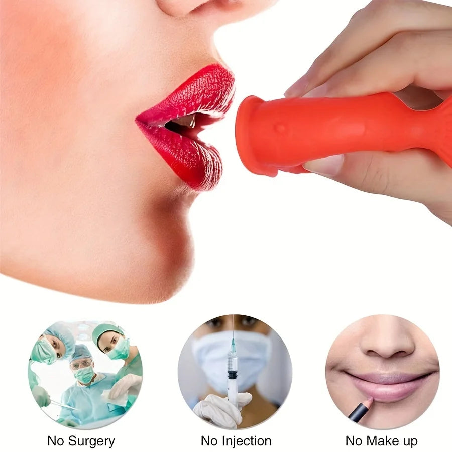 Lip Plumping Tool - Soft Silicone Natural Lip Enhancement Tool, Facial Exercises for Fuller, Fuller, Glamorous Lips