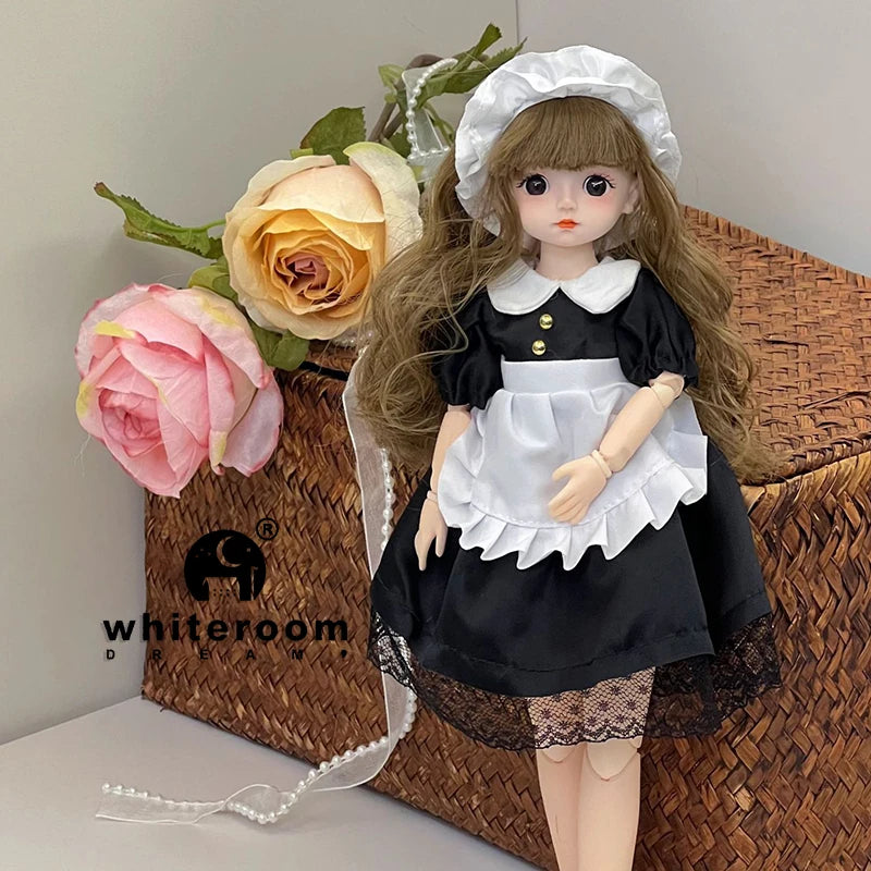 New 30cm BJD Doll High Beauty Asian Girl Toy For Chilren Retro Classic Wedding Dress Lolita Noble Rabbit Holiday Birthday Gift