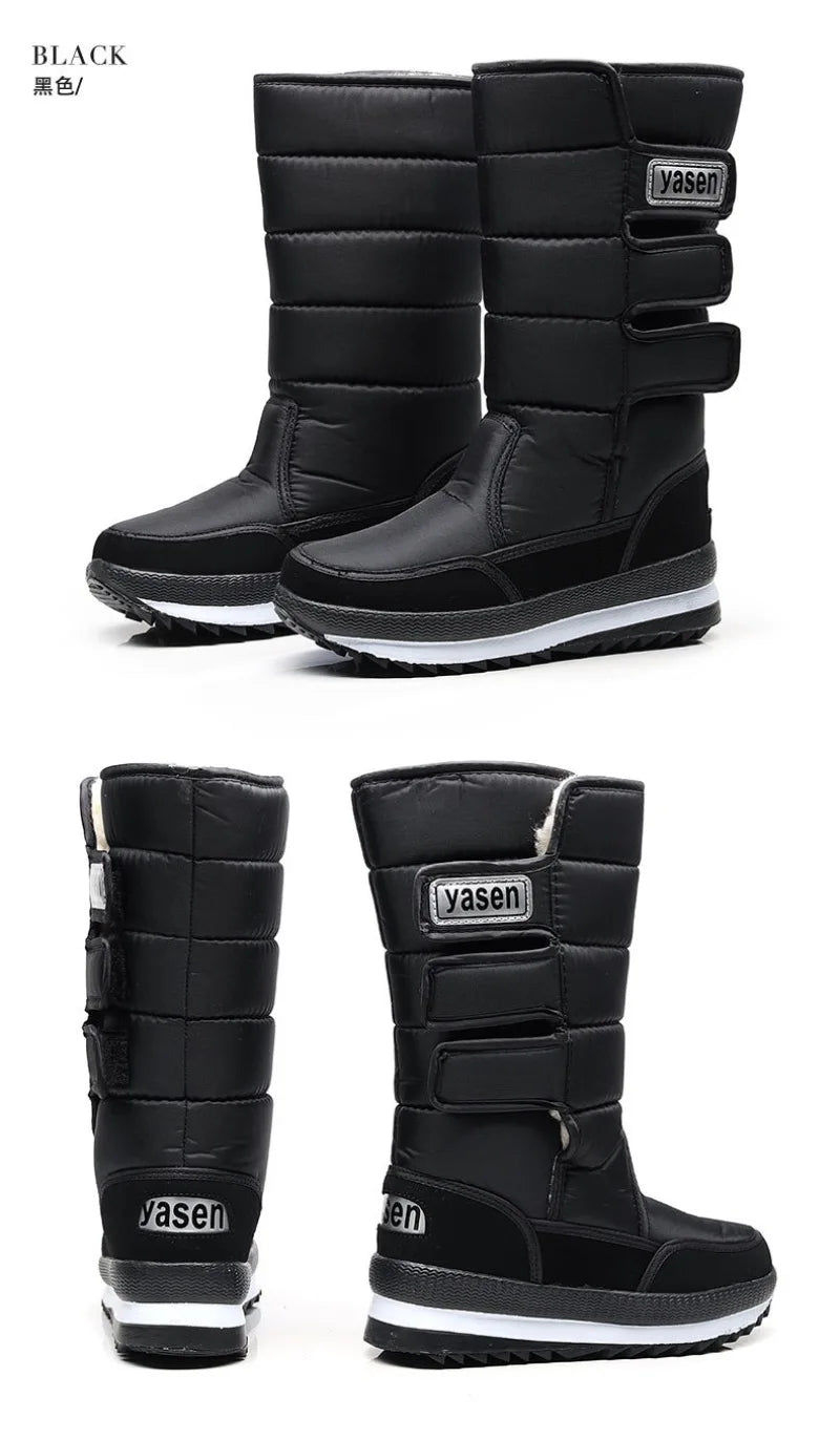 Men's Mid-calf Snow Boots Winter Plush Warm Cotton Boot Fashion Casual High Top Boots for Men Non-slip Platform Boots Big Size47