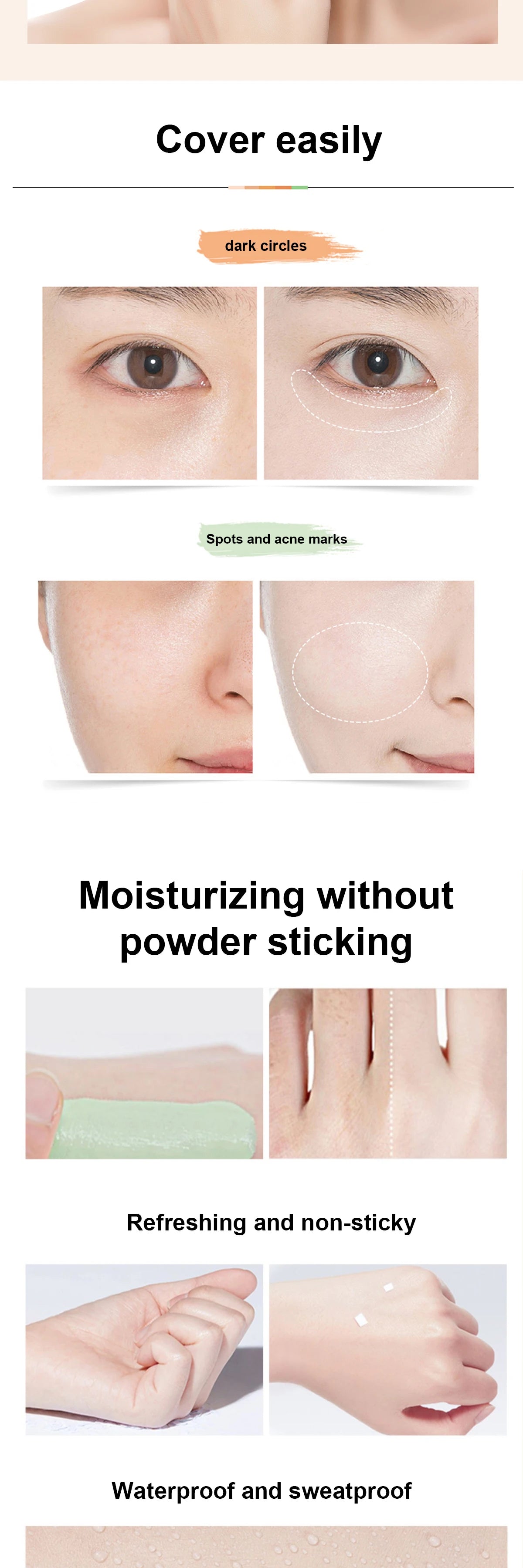 12 Color Concealer Foundation Makeup, Waterproof Skin Tone Correction Concealer, Long-term Full Coverage Makeup Facial Cosmetics