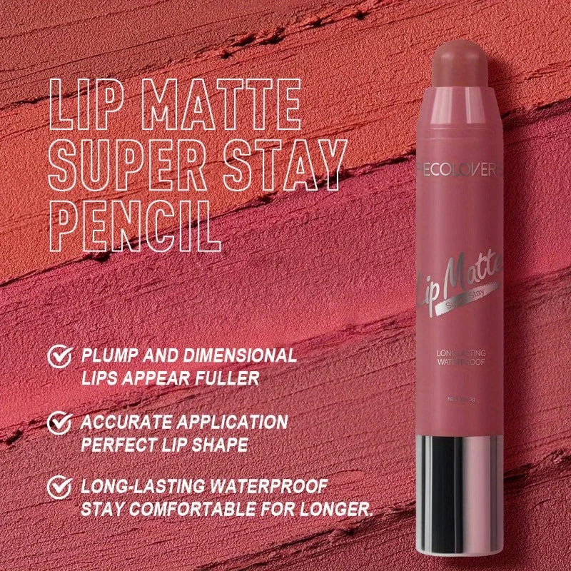Lipstick Waterproof Lasting Lips Pencil Nude Velvet Matte Lipstick Non-stick Sexy Lip Balm Lip Pencil Women Cosmetics Makeup