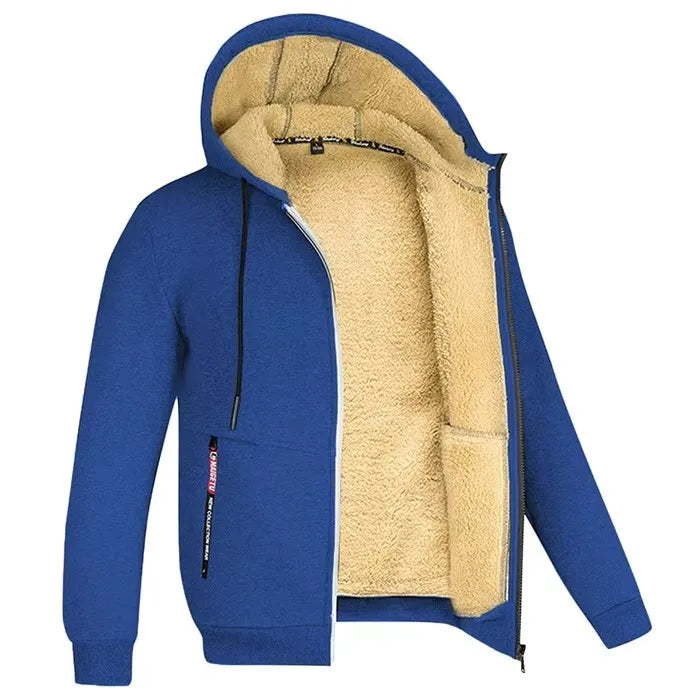 Winter Lambswool Coats Thicken Warm Jackets Long Sleeve Zipper Hoodies Casual Sports Fleece Black Coat Hooded Men's Women Jacket