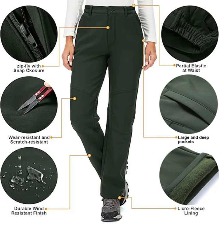 Women Winter Pants Are Warm, Waterproof, Windproof, Camping, Outdoor Travel, Mountain Climbing, Cycling, Sports Pants
