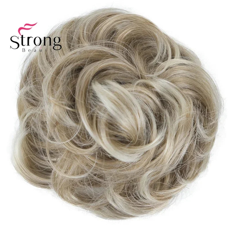 Synthetic Messy hair piece Daily Use Donut Chignon Scrunchies Fake Elastic Hairpiece Blonde Brown Bun For Women