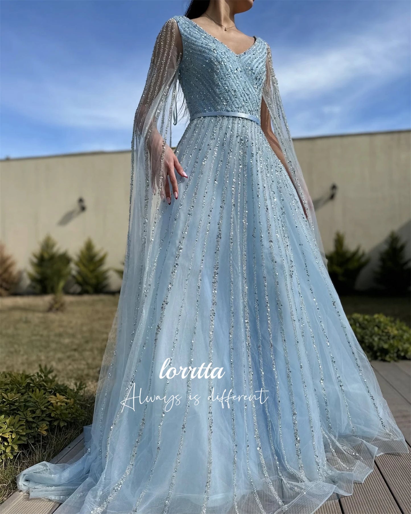 Lorrtta Robe Evening Dress Women Grace Shiny Fabric Elegant Women's Dresses Luxurious Party Party dresses Customized فساتين سهرة