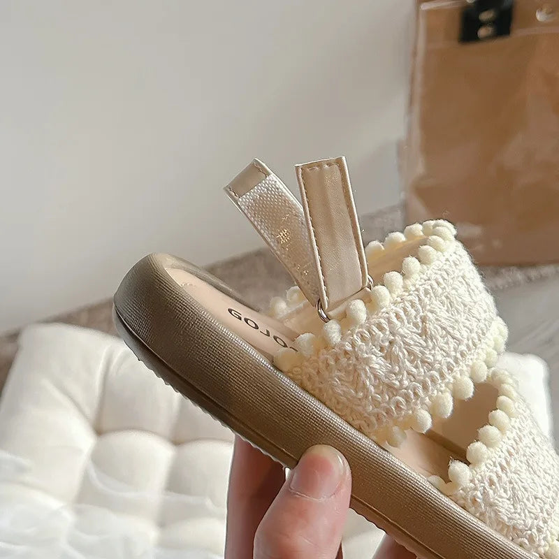 Girls' Sandals Open Toe Baby Shoes for Little Girls Sweet Casual Soft Sole Straight Strap Beach Slipper Flats Size 21-30