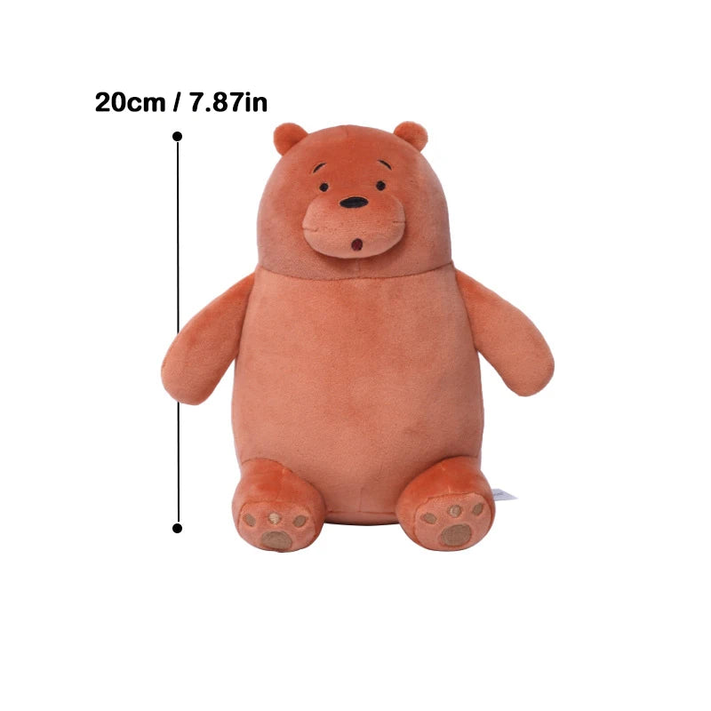 We Bare Bears Plush Toy Sitting vs Standing Grizzly Panda IceBear Cartoon Stuffed Animal Toys Doll For Kid Gift