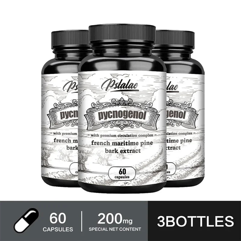 Pycnogenol French Ocean Pine Peel Extract - Improves Blood Flow and Circulation, Antioxidant - Vegetarian, Non GMO Supplement