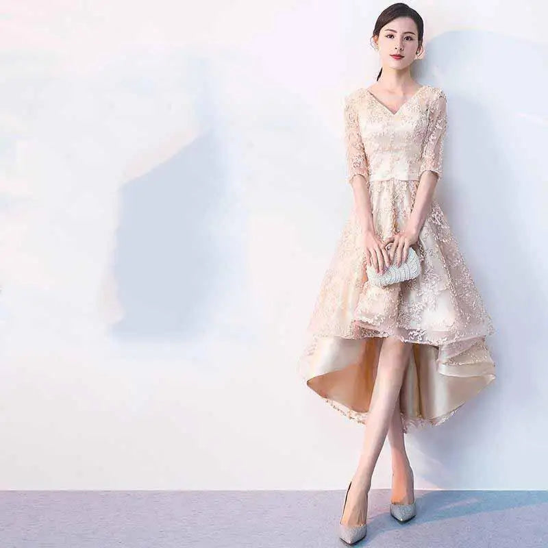 New Short Evening Dress Fashion Off The Shoulder Robe  Soiree Short Front Long Back Prom Dresses Elegant Vestidos Customized