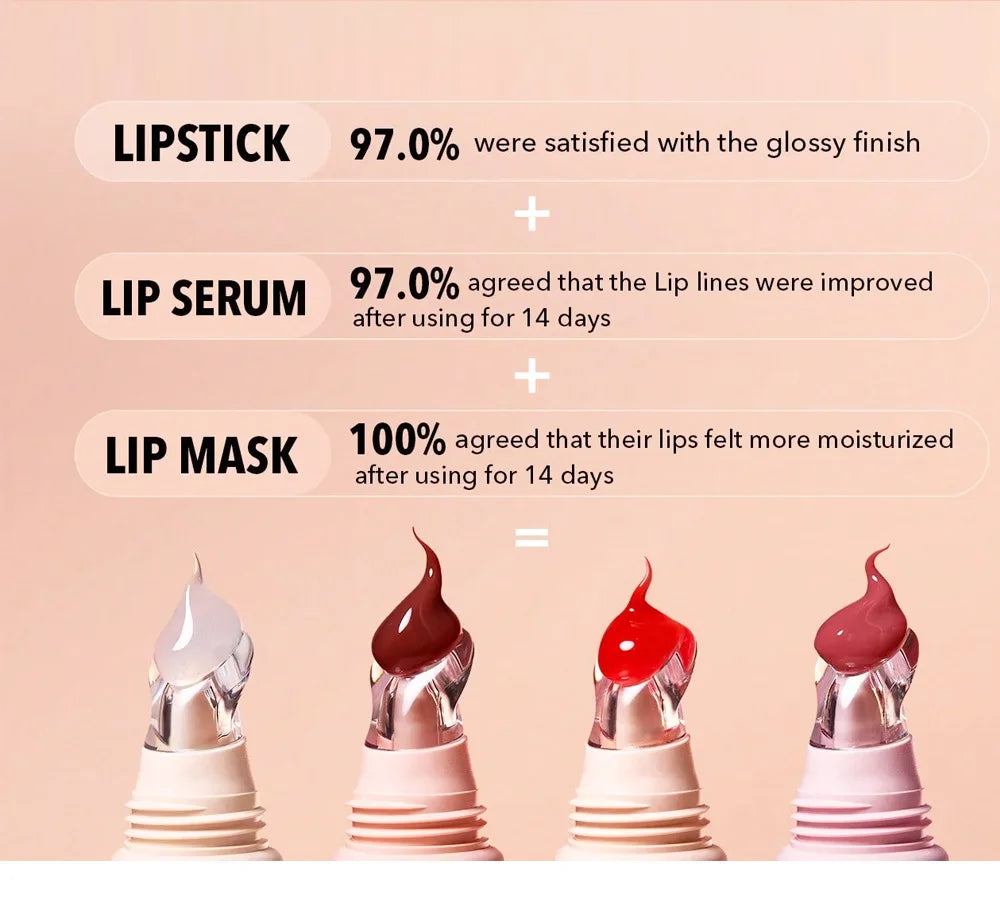 Lip Oil Set 4 Supports Long Lasting Nourishing and Moisturizing Mirror Doe Lips Anti-Dry Chapped Lipstick Set