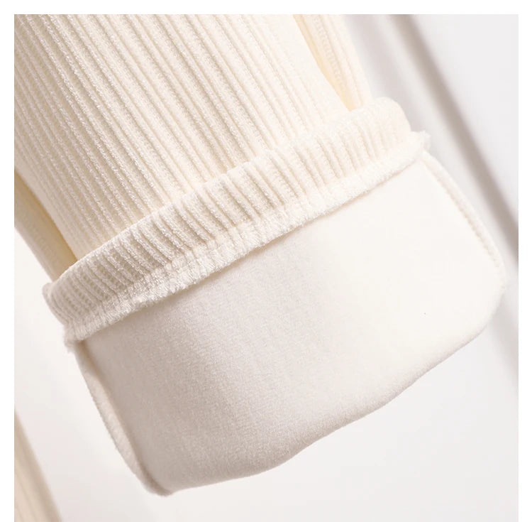 New 2024 Winter Pants For Women Thick Velvet High Elastic Waist White Or Black Chenille Pants Women Streetwear Wide Leg Trousers