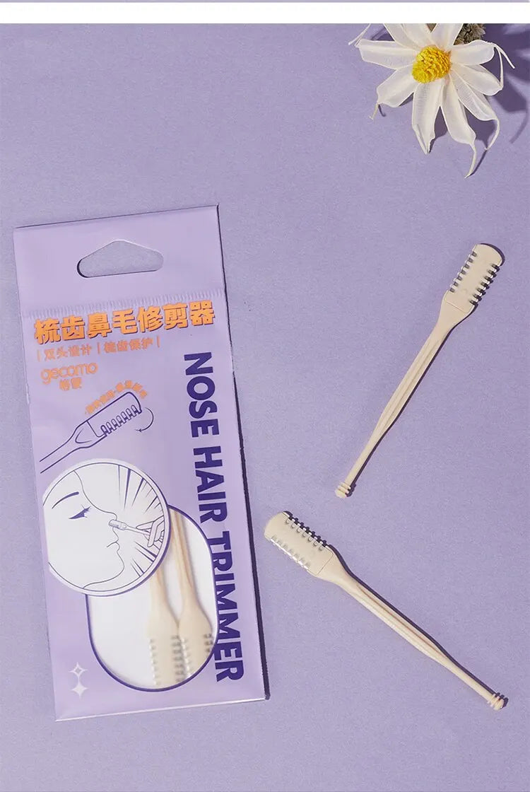 GECOMO Comb Nose Hair Trimmer Nose Hair Scraper Clean Nose Hair Trimmer Shaving Scissors Two Packs