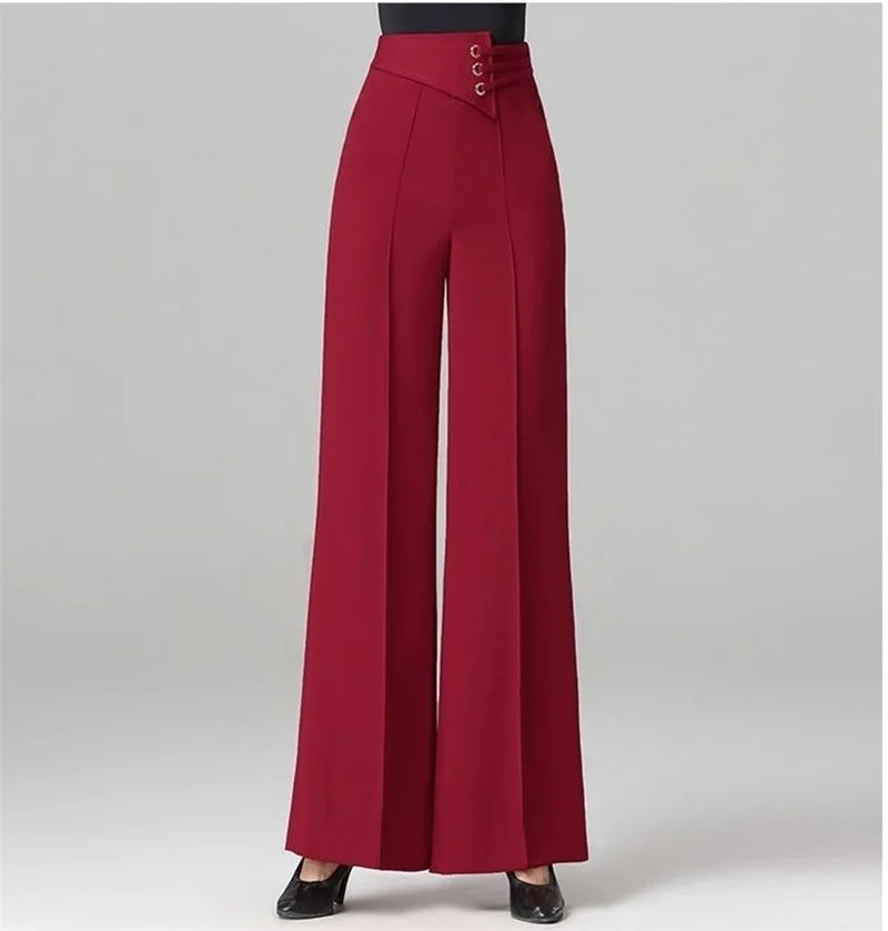 Spring/Summer Women's Trousers New Fashion High Waist Wide Leg Pants Female Casual Straight Leg Pants Lady Dancing Pants