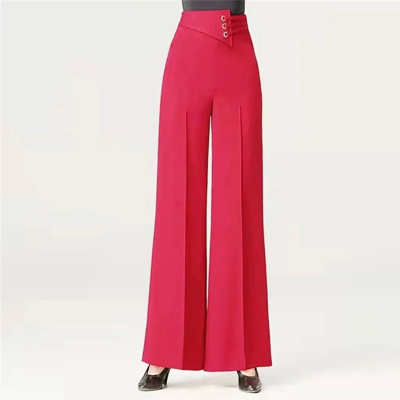Spring/Summer Women's Trousers New Fashion High Waist Wide Leg Pants Female Casual Straight Leg Pants Lady Dancing Pants