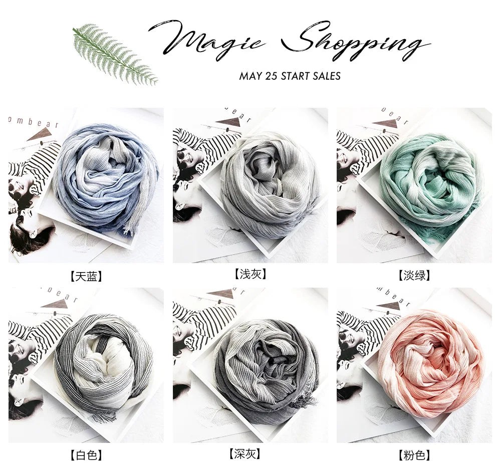 Cotton Linen Striped Scarf for Men Autumn Winter Men's Scarves Soft Warm Neckerchief Male Accessories Bufandas Shawls