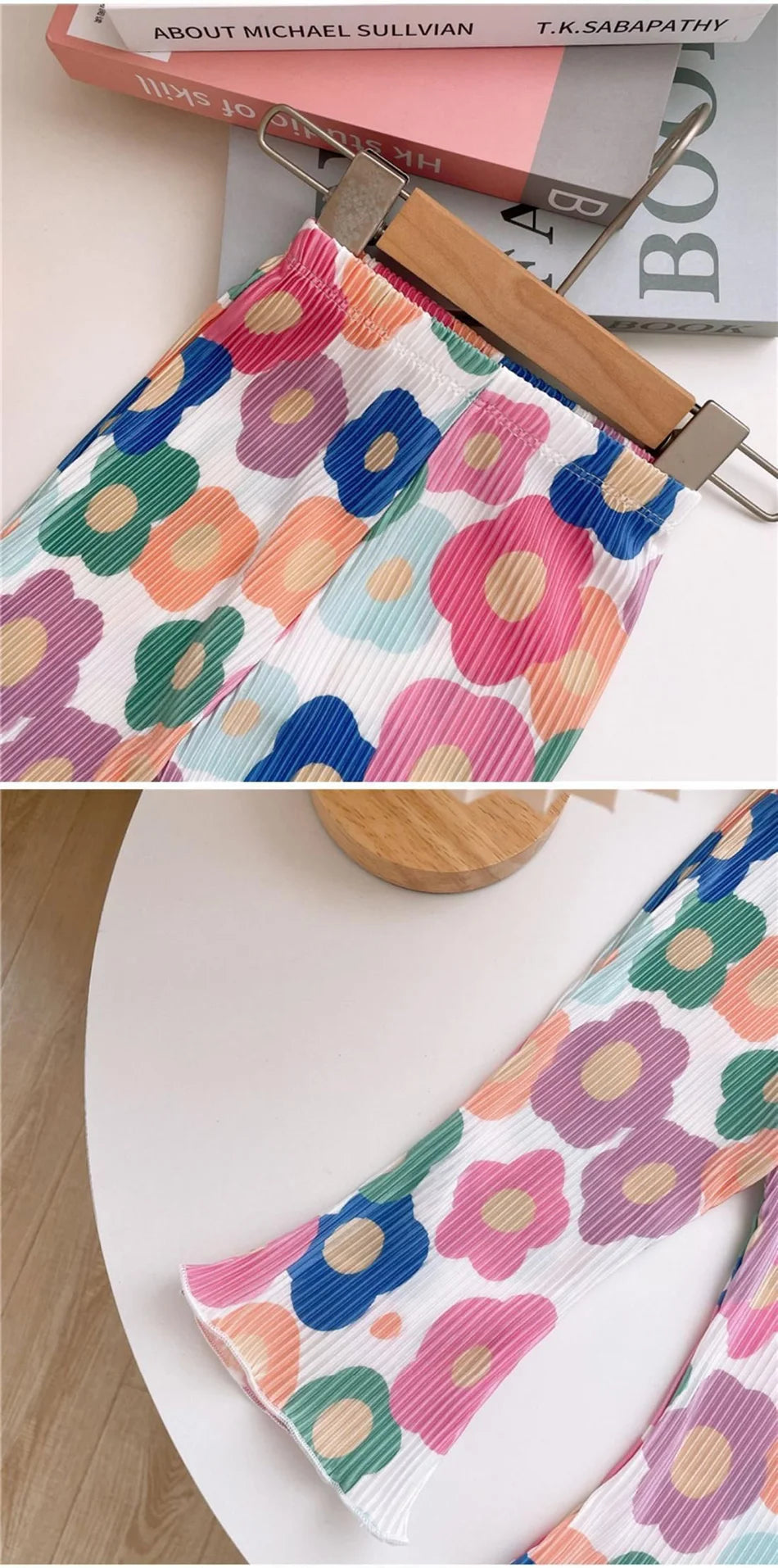 Elegant Playful Girls Floral Polka Dot Flared Pants Summer Autumn Outdoor Casual Bottoms Children Kids Cartoon Fashion Capris