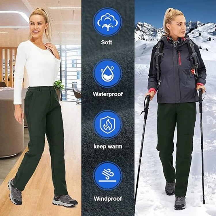 Women Winter Pants Are Warm, Waterproof, Windproof, Camping, Outdoor Travel, Mountain Climbing, Cycling, Sports Pants