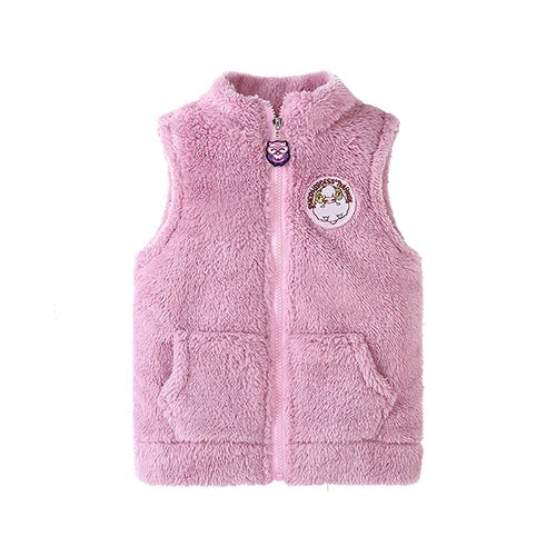 3-12 Years Spring Autumn Girls Vest Fleece Sleeveless Boy Coat Waistcoat Keep Warm Kids Outerwear Girls Jacket Children Clothing