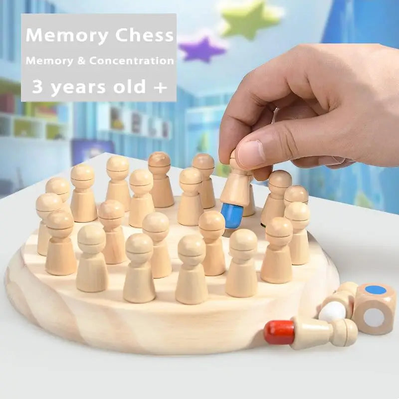 Wooden Puzzle Toys  Montessori Educational Learning Color Sensory BeBe Memory Match Stick Chess Party Game Children Kids