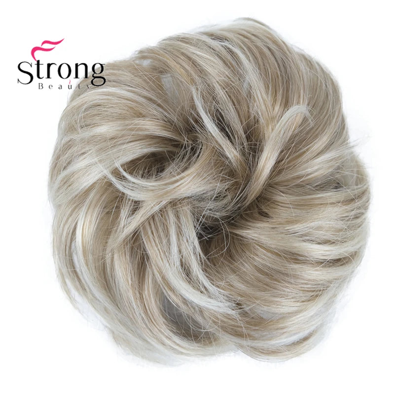 Synthetic Messy hair piece Daily Use Donut Chignon Scrunchies Fake Elastic Hairpiece Blonde Brown Bun For Women