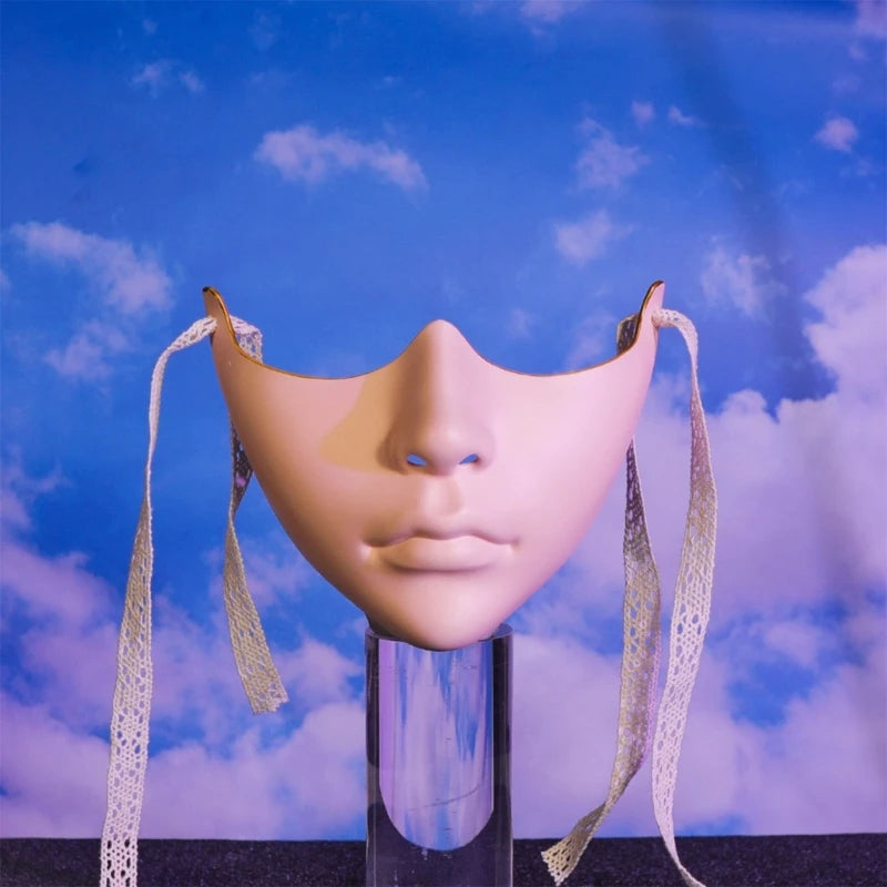 8 Styles Masquerade Beauty Mask Halloween Costume Accessories Women Aesthetics Mask Party Cosplay Prop Half Face Cover for Adult