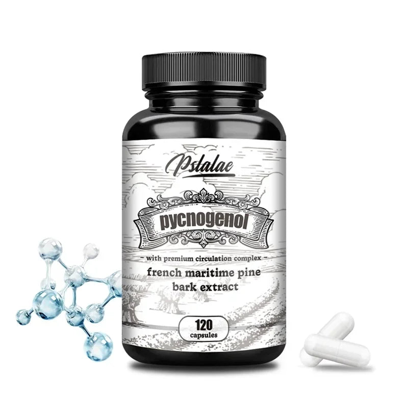Pycnogenol French Ocean Pine Peel Extract - Improves Blood Flow and Circulation, Antioxidant - Vegetarian, Non GMO Supplement