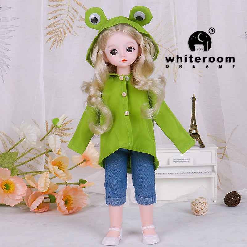 New 30cm BJD Doll High Beauty Asian Girl Toy For Chilren Retro Classic Wedding Dress Lolita Noble Rabbit Holiday Birthday Gift