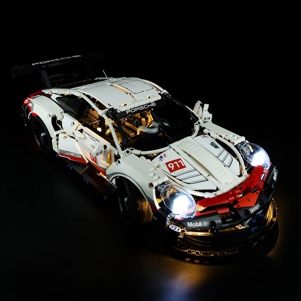 Led Light Kit For 42096 White Super Racing Car DIY Toys Set (Not Included Building Blocks)