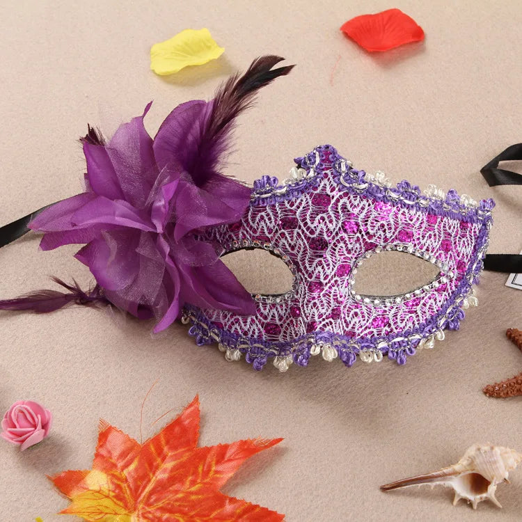 Wedding Masquerade Masks Halloween Makeup Lace Venetian Black Costume Party Vintage Lady Eye Mask Cosplay Fancy Party Dress
