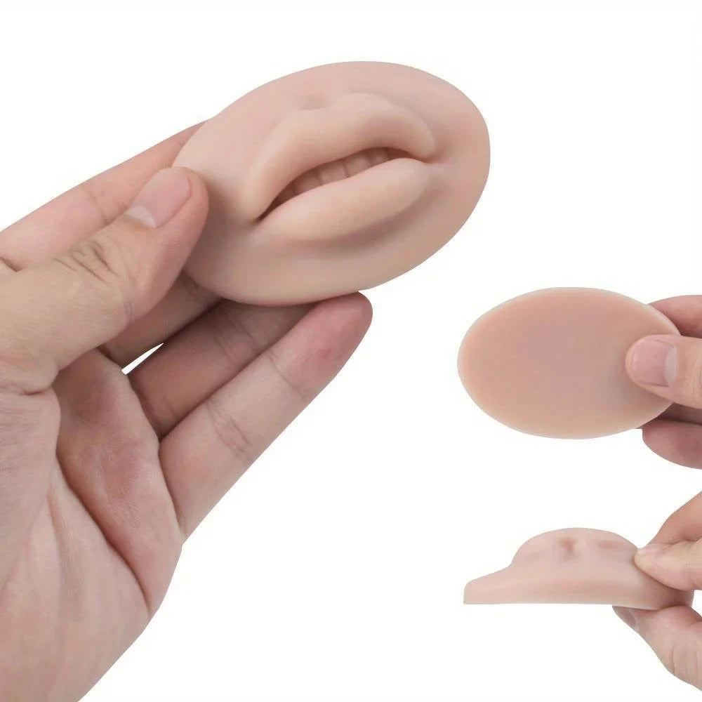 5D Silicone Tattoo Practice Fake Lips Silicone Realistic Lips Practice Module For Microblading Semi Permanent Make Up Supplies