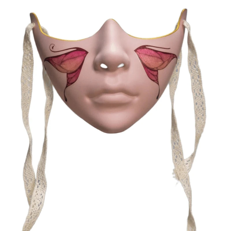 8 Styles Masquerade Beauty Mask Halloween Costume Accessories Women Aesthetics Mask Party Cosplay Prop Half Face Cover for Adult