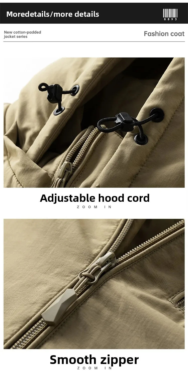 Winter Padded Workwear Jacket Men New Hot Cotton Puffer Jackets Men's Hooded Jacket Men's Cotton Parkas Men's Autumn Winter Coat