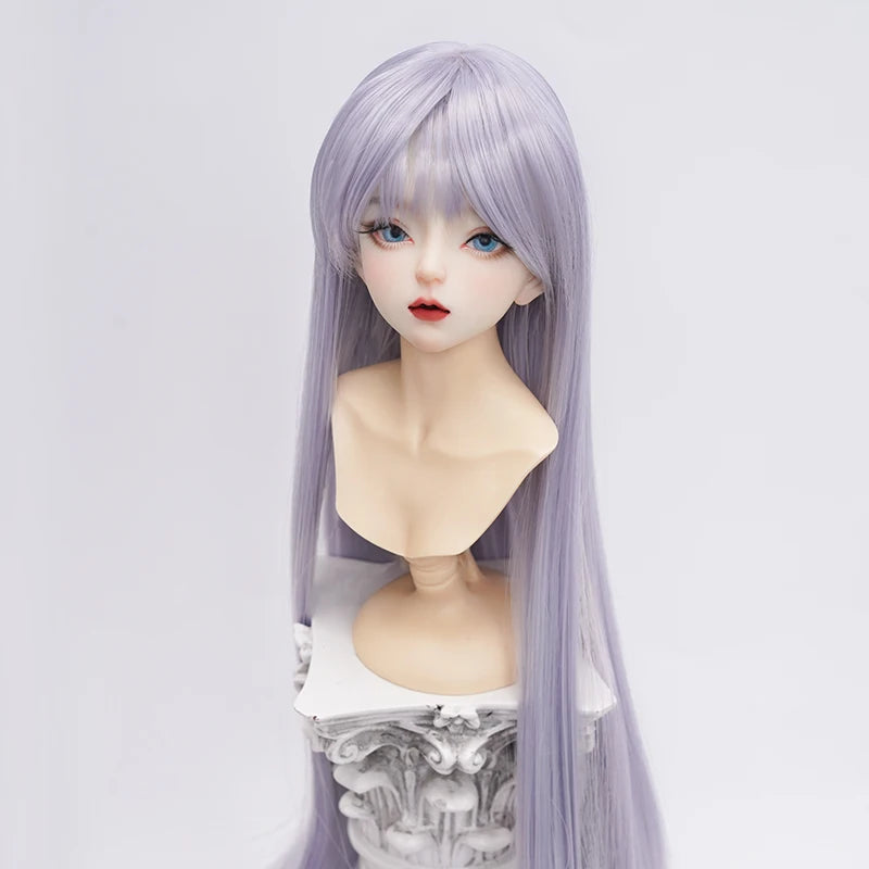 1/3 1/4 1/6 Doll's Wig for 60/45/30cm Bjd Doll High Temperature Silk Long Hair with Bangs Girl Toys Dress Up Doll Accessories