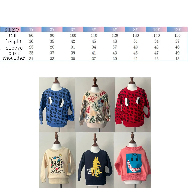 kids sweatshirts and pant clothing sets aw25  boys girls cute print sweaters outwear tops and skirts clothest set