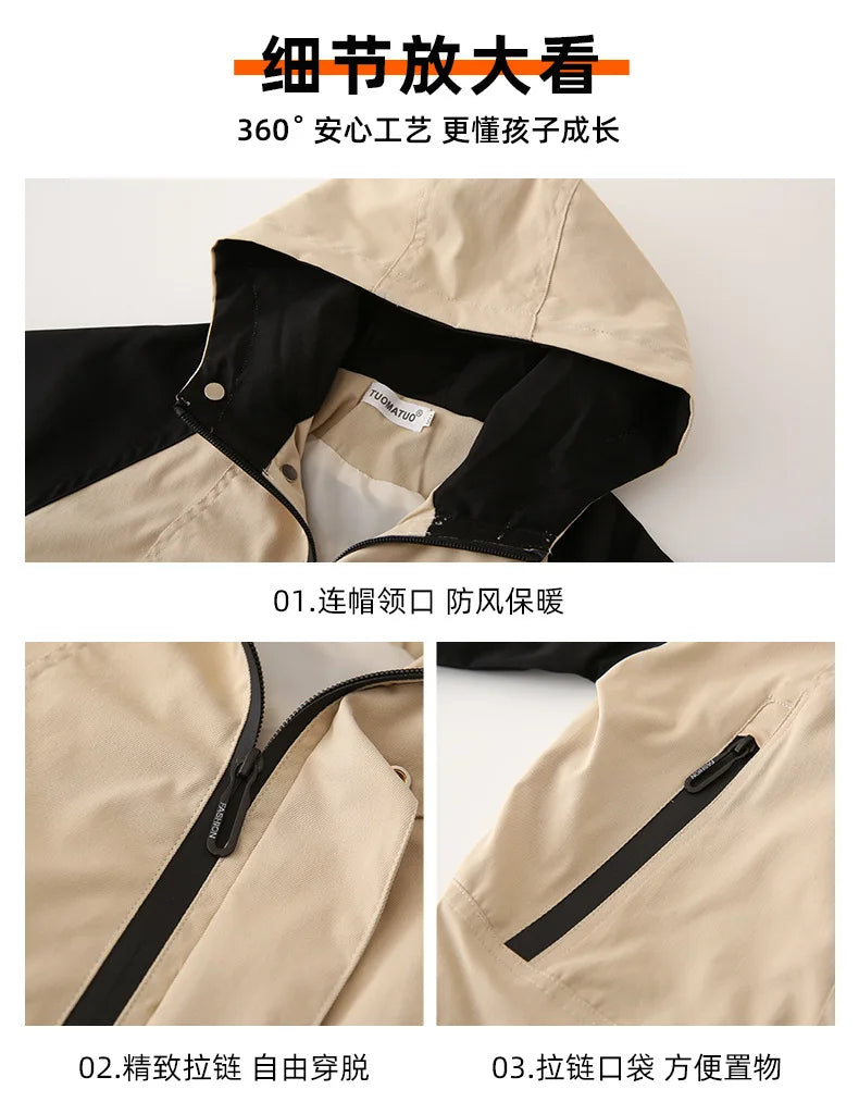 Autumn 2024 New Famliy Outdoor Clothes Fashion Korean Style Dad Mom and Daughter Son Matching Tops Zip Jacket Cargo Pants Outfit