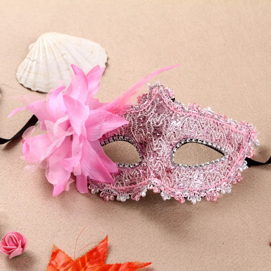 Wedding Masquerade Masks Halloween Makeup Lace Venetian Black Costume Party Vintage Lady Eye Mask Cosplay Fancy Party Dress