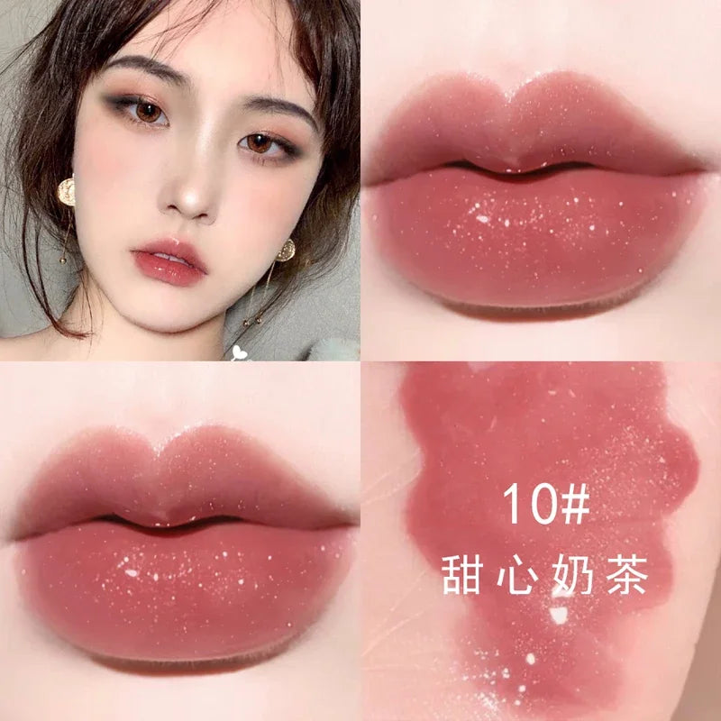 Glitter Moisturizing Mirror Lip Gloss Lasting Non-stick Cup Liquid Lipstick Red Nude Sexy Lip Tint Women Lips Makeup Cosmetics